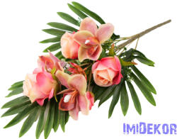  Rózsa-Orchidea 10 ágú féloldalas csokor 56 cm - Rózsaszín