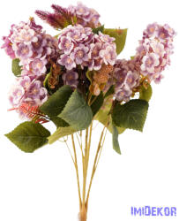  Hortenzia 15 ágú bogáncsos csokor 58 cm - Lilás