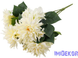  Dália-Hortenzia 15 ágú selyem csokor 61 cm - Krém