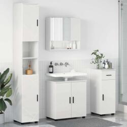 vidaXL Set de mobilier pentru baie cu sertar cu usa 4 pcs Alb lucios GartenMobel Dekor (3392977)
