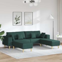 vidaXL Canapea cu perna 3 pcs Verde închis tesatura GartenMobel Dekor (3335166) Canapea
