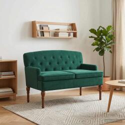 vidaXL Canapea cu capitonaj butonat Verde închis 111 x 65 x 79 cm GartenMobel Dekor (42041845)