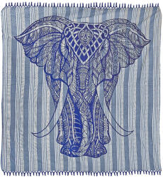 Summertiempo Prosopă de Plajă Pareo din Bumbac Albastră cu Franjuri 230x210cm 622722 (622722) Prosop