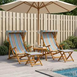 vidaXL Scaun de plaja 4 pcs 3 Pozitie Lemn de eucalipt masiv GartenMobel Dekor (3407799)