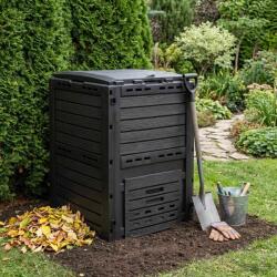 vidaXL Градински компостер Черно 59, 5 x 60 x 81, 5 см 280 l 100% ПП (42033415)