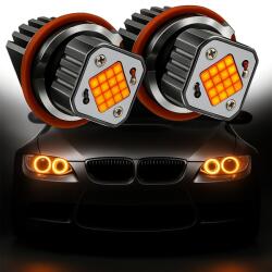AutoREY Set 2 Becuri LED Marker pentru Angel Eyes BMW 160W E83 E87 E60 E61 E53 E63 E64 E65 E66 - Lumina Portocalie 3000K Canbus, fara eroare de bec ars (AR-61)