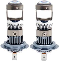 AutoREY Set 2 Becuri H7 LED cu Lupa, SUPER CSP, Putere 150W si 27.000 Lumeni, Ventilator Integrat, Cu cipuri CSP 7035, 6000K Alb Rece, fara eroare de bec ars AutoREY® PRO (AR-11)