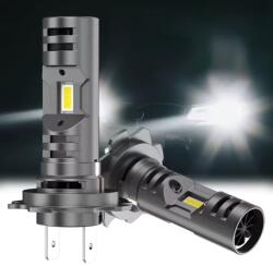 AutoREY Set 2 Becuri LED Auto H7 120W 6000K cu 2 Ventilatoare pentru Racire Lumina Alb Rece, Plug & Play, 3570 CSP Ultra Luminoase, Compatibil Universal 12V (AI22-02)