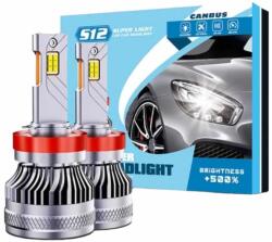 Autorey Set Becuri LED Auto H3 AutoREY® SUPER CSP, Putere 136W si 30.000 Lumeni Cu cipuri CSP 6000K Alb Rece, Iluminare 360° pentru fiecare bec, Canbus, fara eroare de bec ars (AI13-28)