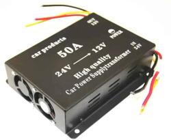 Autorey Convertor 24v in 12v 50 Amperi cu 2 Ventilatoare pentru Camioane, Auto, Tir, Utilaje, coborator de tensiune (A431)