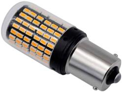 Autorey Bec LED Canbus 1156/BAU15S PY21W 3014, 144 LED-uri Semnal, Daylight, Lumini de zi, Portocaliu cu pini decalati (A398)