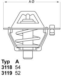 WAHLER Termostat, lichid racire WAHLER 3119.88 (311988)