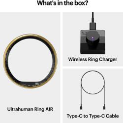Ultrahuman Ring Air - Smart Ring, Charger, USB Cable / Size-11- Air_Gold (UHRA-AG-11)
