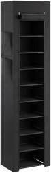HomCom Pantofar 10 Etajere, Cover Antipraf, 20 Perechi, 45 x 30 x 175 cm, Negru | Aosom Romania (837-790V00BK) Pantofar