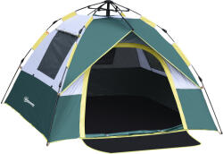Outsunny Cort pentru Camping pentru 2 Persoane, Cort pentru Exterior Automatic Pop Up cu Copertina, Buzunare Interioare si Covoras, 205x195x135cm (A20-133) Cort