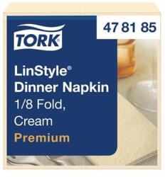Tork Szalvéta, iparilag komposztálható, 1/8 hajtogatott, 1 rétegű, 39x39 cm, Premium, TORK LinStyle, krém (KHH952) (KHH952)