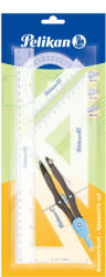 Pelikan Set geometrie 5 piese compas/rigla/raportor/2 echere Pelikan (700252)