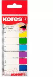 Kores Stick index plastic Kores 12X45mm, 15 file, 8 culori (KO45121)