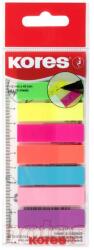 Kores Stick index plastic KORES 12X45 mm 25 file, 8 culori, Neon (KO45120)