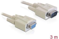 Delock Кабел Delock Serial RS-232 Sub-D9 (мъжки) към RS-232 Sub-D9 (женски), удължител с дължина 3 м