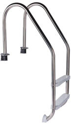  Medence létra, Standard, AISI304, 2 fokos, 90 cm feletti magas medencéhez, rozsdamentes acél, műanyag lépcsőfokokkal (3EXX0347)