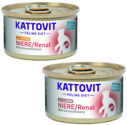 KATTOVIT 24x85g Kattovit Niere/Renal nedves macskatáp- Vegyes csomag: 12x csirke + 12x bárány