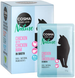 Cosma 6x50g Cosma Nature tasakos nedves macskatáp- Csirke & csirkesonka