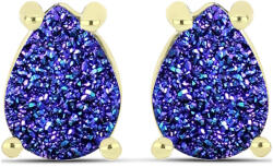  Arannyal Bevont Ezüst Fülbevaló Lila Drusy-val, Y63658