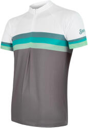 Sensor Tricou de ciclism pentru bărbați Cyklo Summer Stripe Grey/Green XL