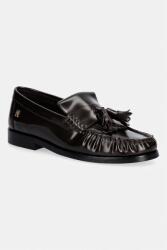 Tommy Hilfiger loafers slip-on pentru femei din piele TH LOAFER TASSEL ABRASIVATO 9BY2-OBDZNW_89X