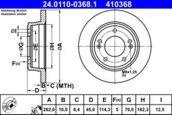 ATE Disc frana ATE 24.0110-0368.1 (24.0110-0368.1) - turbochic