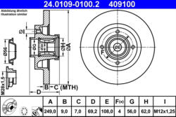 ATE Disc frana ATE 24.0109-0100.2 (24.0109-0100.2) - turbochic