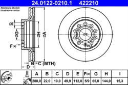 ATE Disc frana ATE 24.0122-0210.1 (24.0122-0210.1) - turbochic