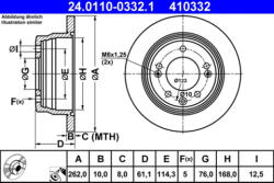 ATE Disc frana ATE 24.0110-0332.1 (24.0110-0332.1) - turbochic
