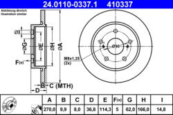 ATE Disc frana ATE 24.0110-0337.1 (24.0110-0337.1) - turbochic