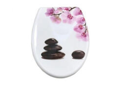 Styron WC ülőke MDF ZEN fekete kövek + virágok (Styron: WÜ-95) (WU-95)