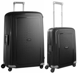 Samsonite S'CURE négykerekű fekete S-L csatos bőröndszett-2db - taskaweb