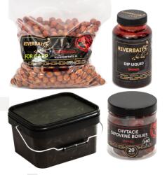 Riverbaits FOR CARP 3 kg Spanyol 24mm - Dipelt bojli szett + dip+vödör (P03635)