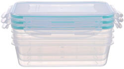 MagicHome ételtároló készlet 3 db-os, 1350 ml, 155x215x75 mm, téglalap alakú, zárható (801797)