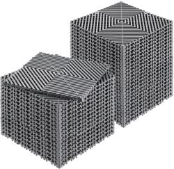 Vevor 40 db 30 cm × 30 cm-es szürke PP vízelvezető modul szőnyeg, beltéri és kültéri használatra