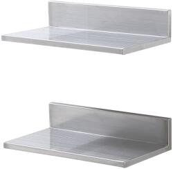 Vevor Rozsdamentes acél fali polc 21, 8 × 40, 6 cm, teherbírás 20 kg, peremmel