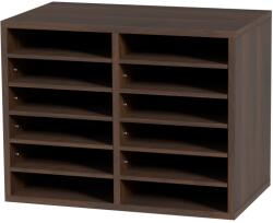 Vevor 12 polcos, állítható irattartó állvány, fa, 52, 4 × 30, 4 × 41, 5 cm