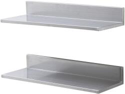 Vevor Rozsdamentes acél fali polc 21, 8×61 cm hátsó peremmel, teherbírás 20 kg