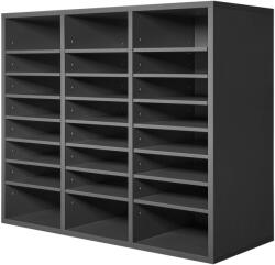 Vevor MDF dokumentumrendező, 24 rekesszel, állítható polcokkal, szürke