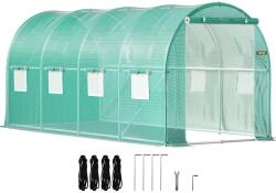VEVOR Alagút üvegház 4, 5 × 2 × 2 m / 15 × 7 × 7 láb horganyzott ívekkel