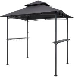 VEVOR Grillező pavilon 2, 43 × 1, 5 m, porszórt acél, 2 polc, 8 akasztó