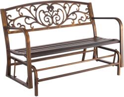 Vevor 127 cm-es kültéri hinta, szénacél váz, öntöttvas háttámla
