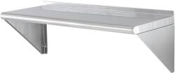 Vevor Rozsdamentes acél fali polc 30, 5 × 91, 4 cm, teherbírás 113, 4 kg, konzolokkal