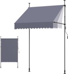 VEVOR Kézzel kihúzható napellenző 150 cm, állítható magasságú, sötétszürke