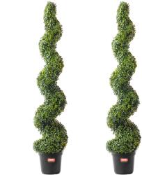 Vevor Műbuszfából készült virágágyás 152 cm magas, 2 db, spirál alakú, cserepekkel